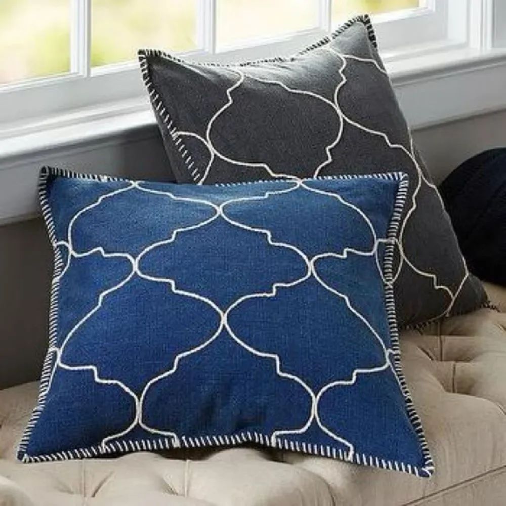 Pottery Barn Blue Decorative Throw Pillow Sham